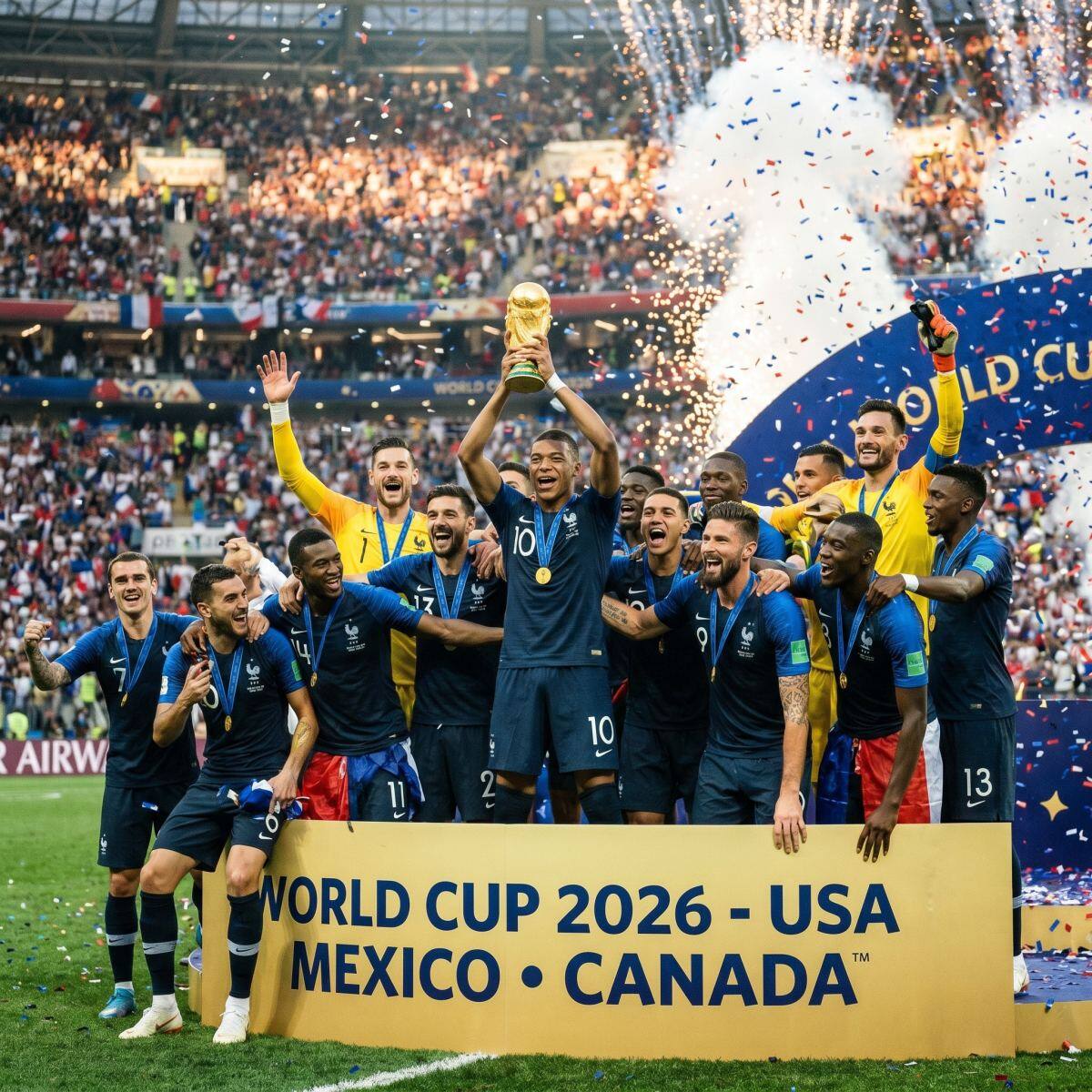 Équipe de France soulève la Coupe du Monde FIFA 2026 USA Mexico Canada