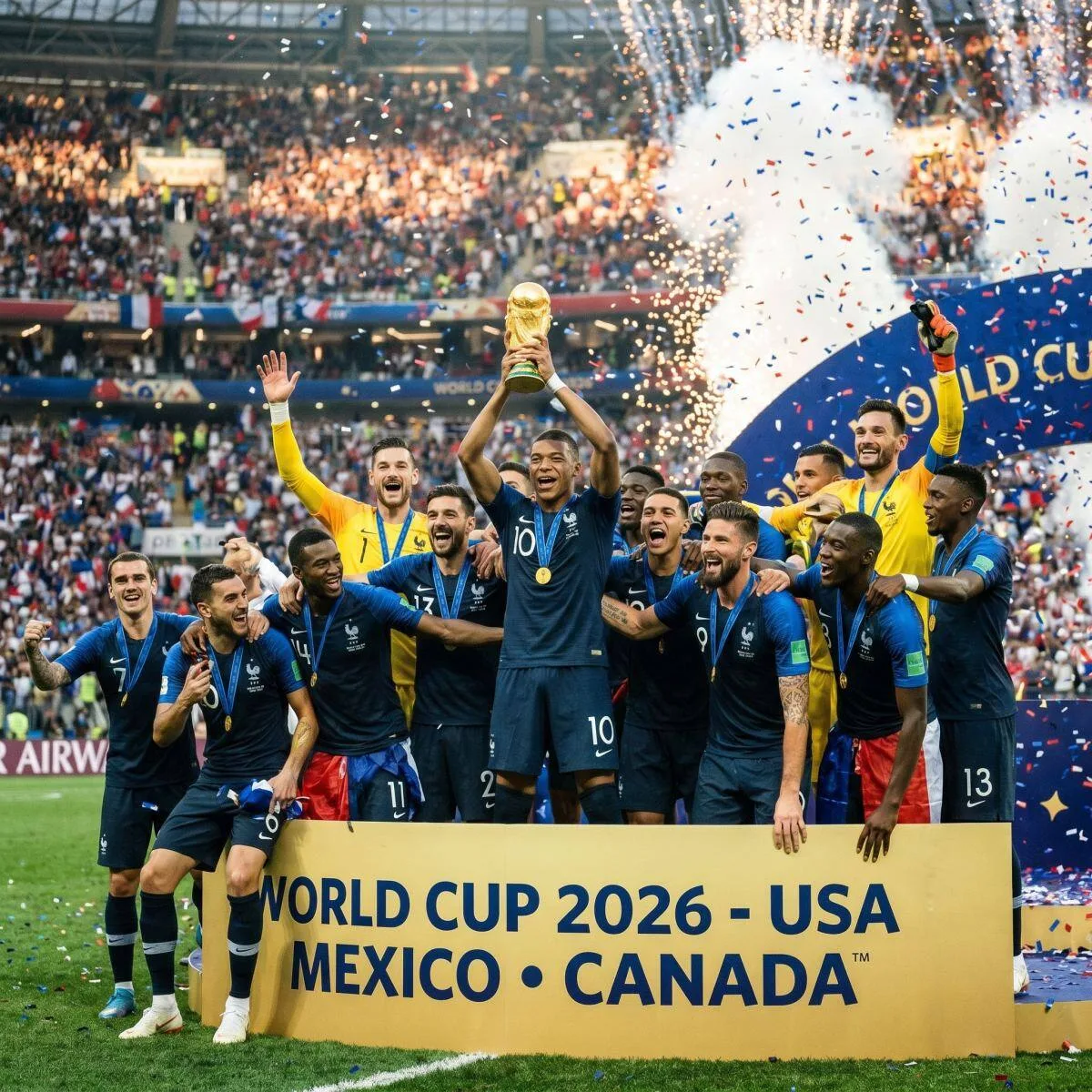 Équipe de France soulève la Coupe du Monde FIFA 2026 USA Mexico Canada